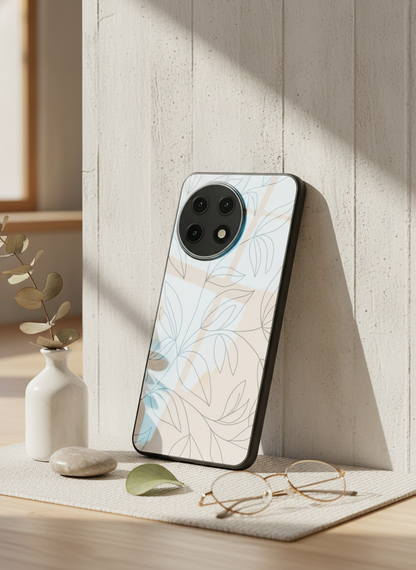 The Petal Sketch Premium Glass Back Cover For One Plus 13, 12, 11, 10, Nord Series