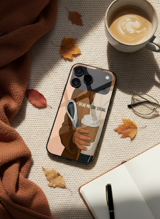 Stay Strong  Premium Glass Back Cover For iPhone 11-17 Models