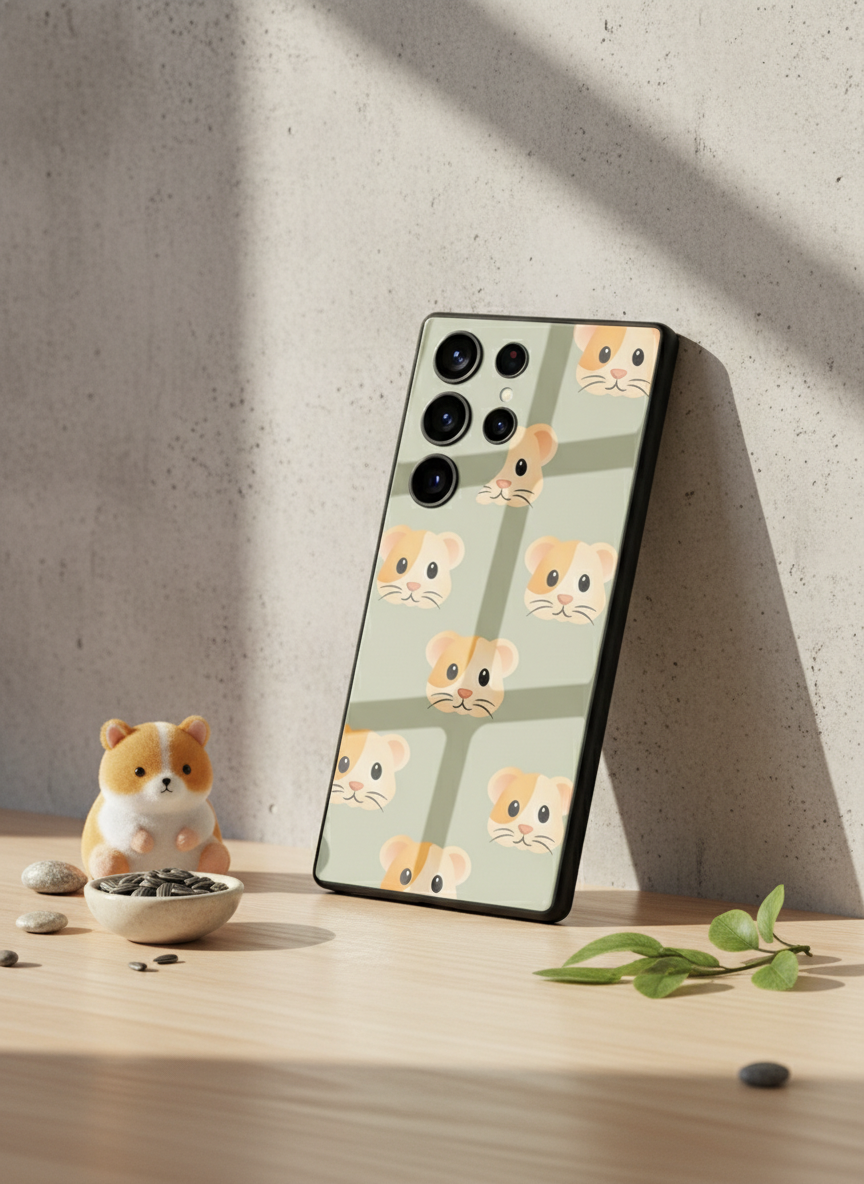 Hello Rabbis Premium Glass Back Cover For Galaxy S, A, M & F Series