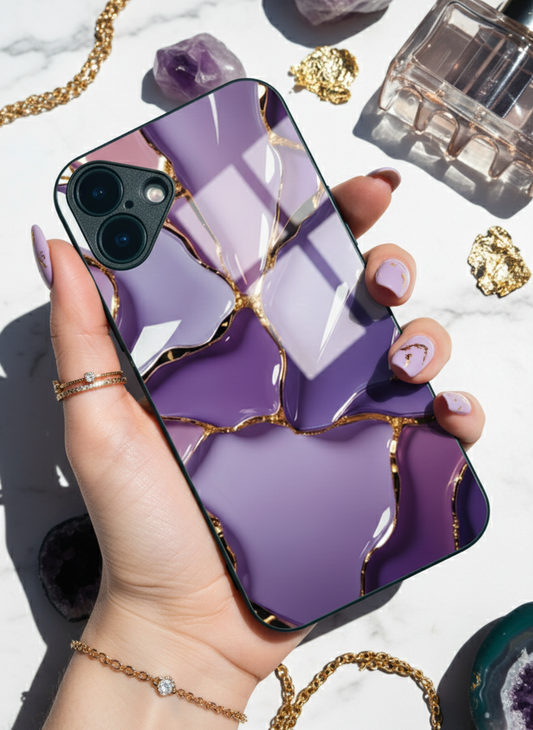 Amethyst Glaze Premium Glass Back Cover For iPhone 11-17 Models