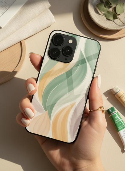 Artistic Touch Premium Glass Back Cover For iPhone 11-17 Models