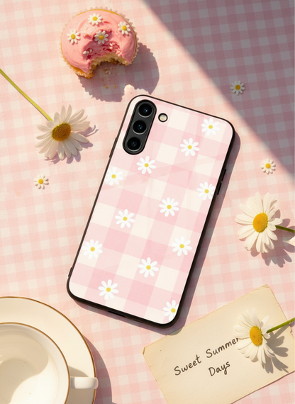 Daisy Bloom Premium Glass Back Cover For Galaxy S, A, M & F Series