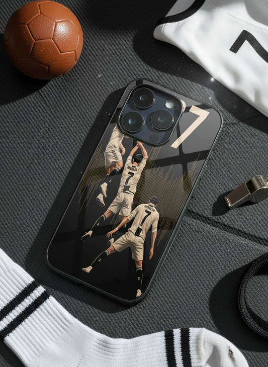 AIR CR7 Premium Glass Back Cover For iPhone 11-17 Models