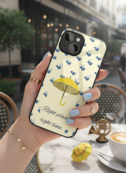 HIMYM Right Place Right Time Premium Glass Back Cover For iPhone 11-17 Models