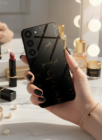 Glow & Grace Premium Glass Back Cover For Galaxy S, A, M & F Series