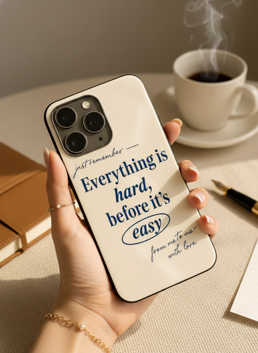 Soft Reminder Premium Glass Back Cover For iPhone 11-17 Models