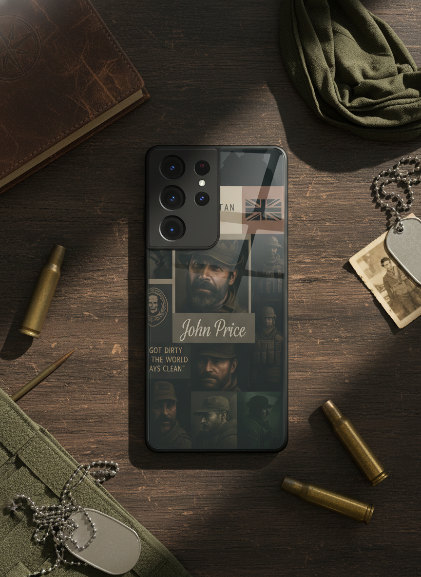 Captain's Creed Premium Glass Back Cover For Galaxy S, A, M & F Series