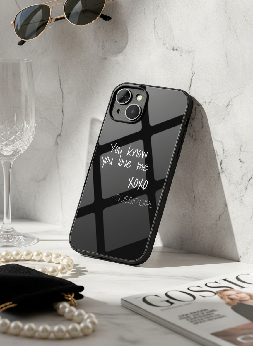 GOSSIP GIRL Scandal Script Premium Glass Back Cover For iPhone 11-17 Models