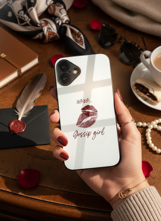 Gossip Girl The Gossip Kiss Premium Glass Back Cover For iPhone 11-17 Models