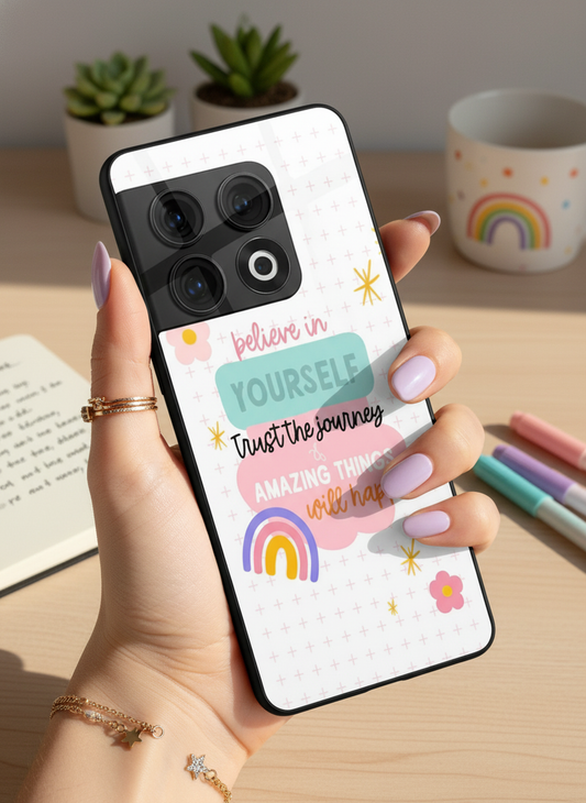 Trust The Journey Glass Back Cover For One Plus 13, 12, 11, 10, Nord Series