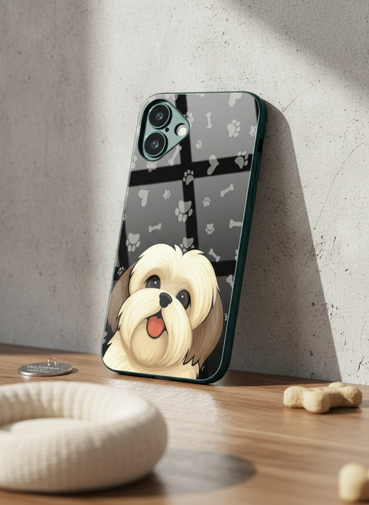 Fluffy Love Premium Glass Back Cover For iPhone 11-17 Models