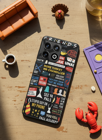 F.R.I.E.N.D.S Premium Glass Back Cover For One Plus 13, 12, 11, 10, Nord Series