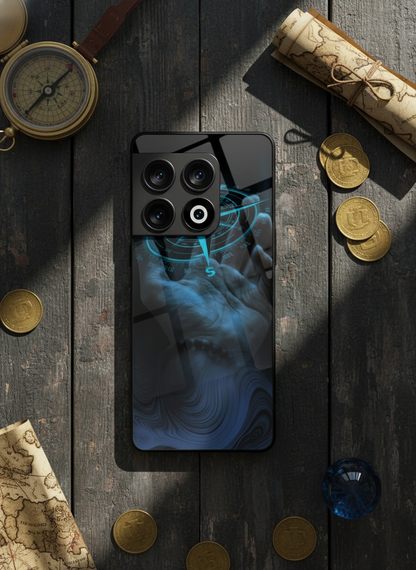 Neon Navigator Premium Glass Back Cover For One Plus 13, 12, 11, 10, Nord Serie