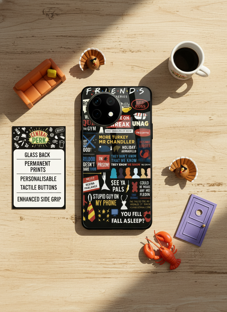 F.R.I.E.N.D.S Premium Glass Back Cover For One Plus 13, 12, 11, 10, Nord Series