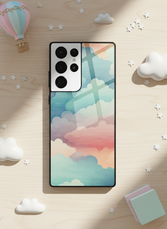 Cloud Of Dreams Premium Glass Back Cover For Galaxy S, A, M & F Series