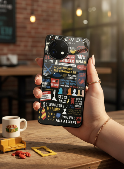 F.R.I.E.N.D.S Premium Glass Back Cover For One Plus 13, 12, 11, 10, Nord Series