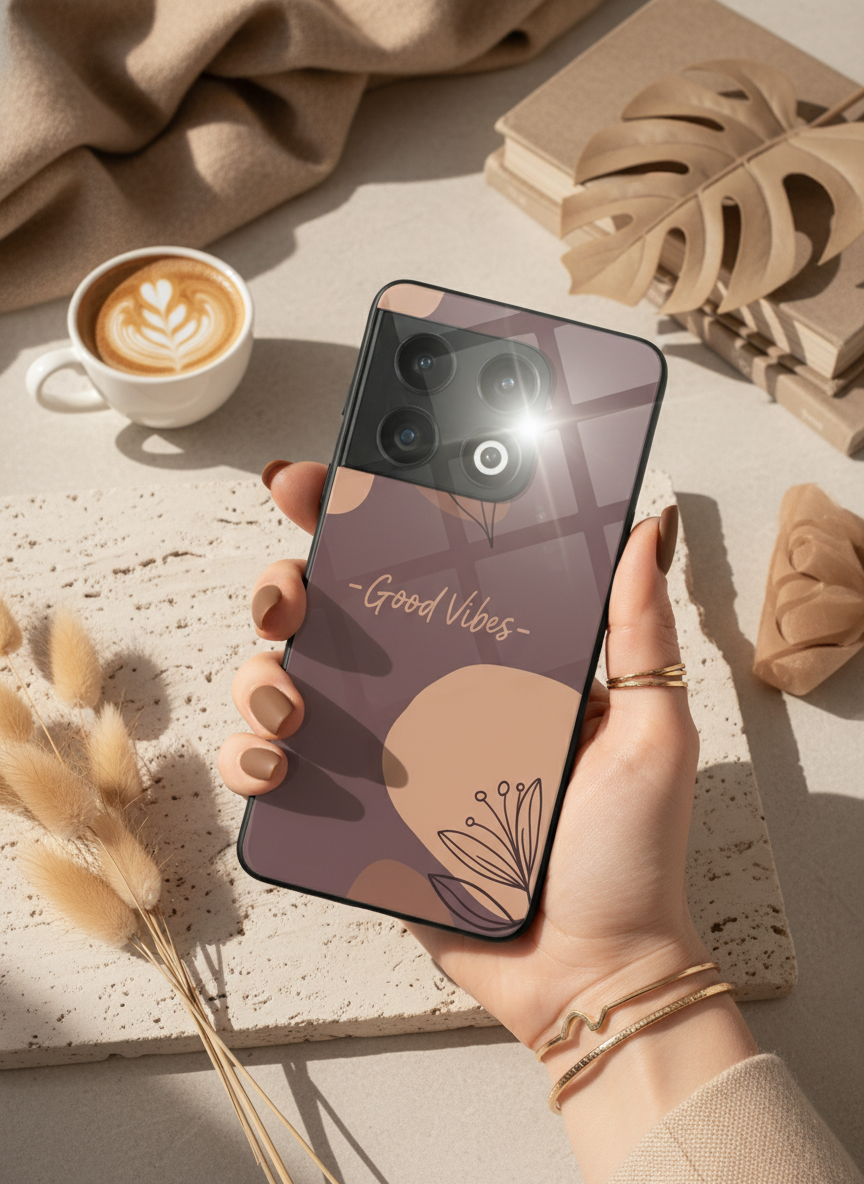 Calm Aura Premium Glass Back Cover For One Plus 13, 12, 11, 10, Nord Series
