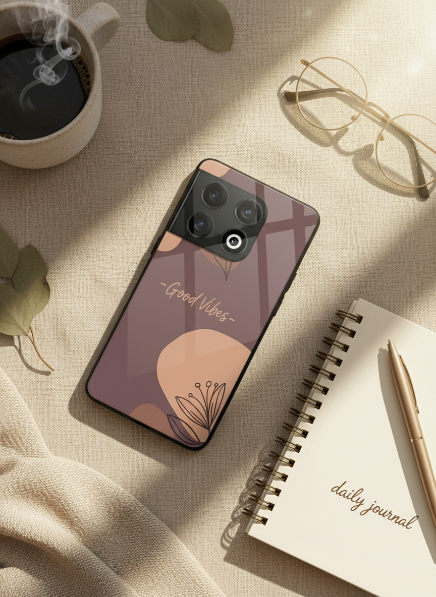Calm Aura Premium Glass Back Cover For One Plus 13, 12, 11, 10, Nord Series