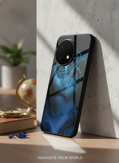 Neon Navigator Premium Glass Back Cover For One Plus 13, 12, 11, 10, Nord Serie