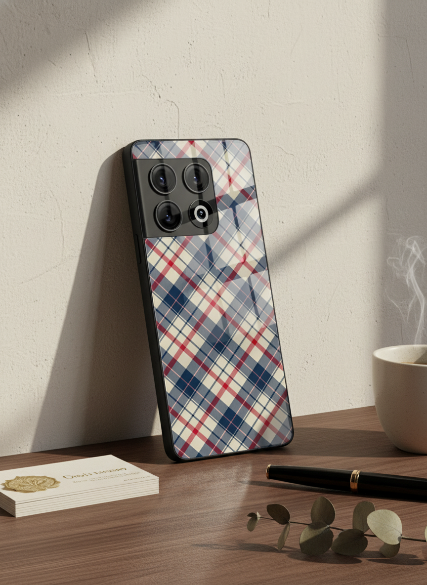 Plaid Perfection Glass Back Cover For One Plus 13, 12, 11, 10, Nord Series
