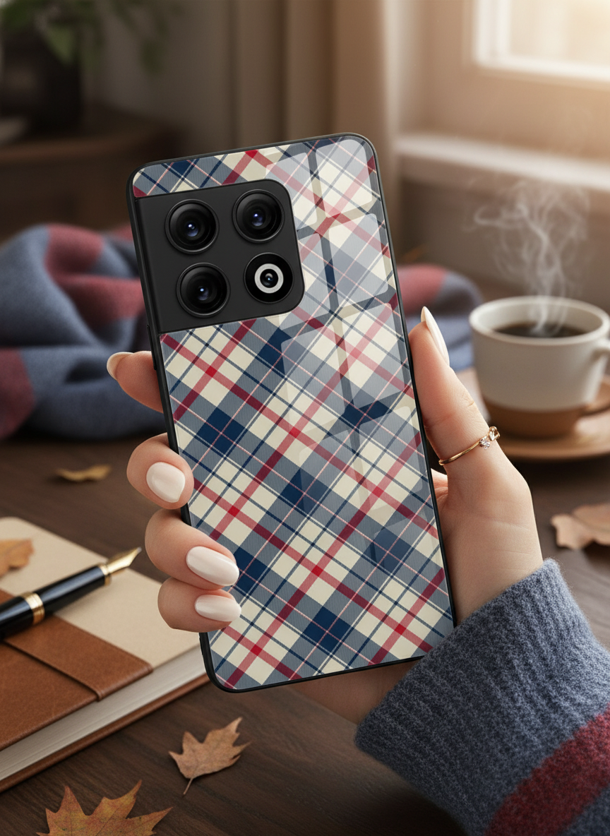 Plaid Perfection Glass Back Cover For One Plus 13, 12, 11, 10, Nord Series