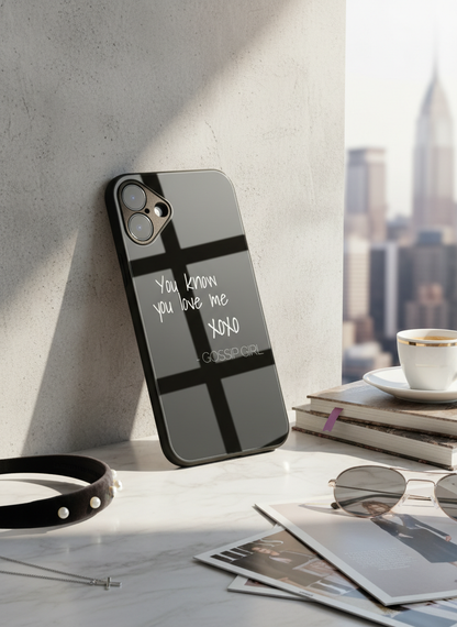 GOSSIP GIRL Scandal Script Premium Glass Back Cover For iPhone 11-17 Models