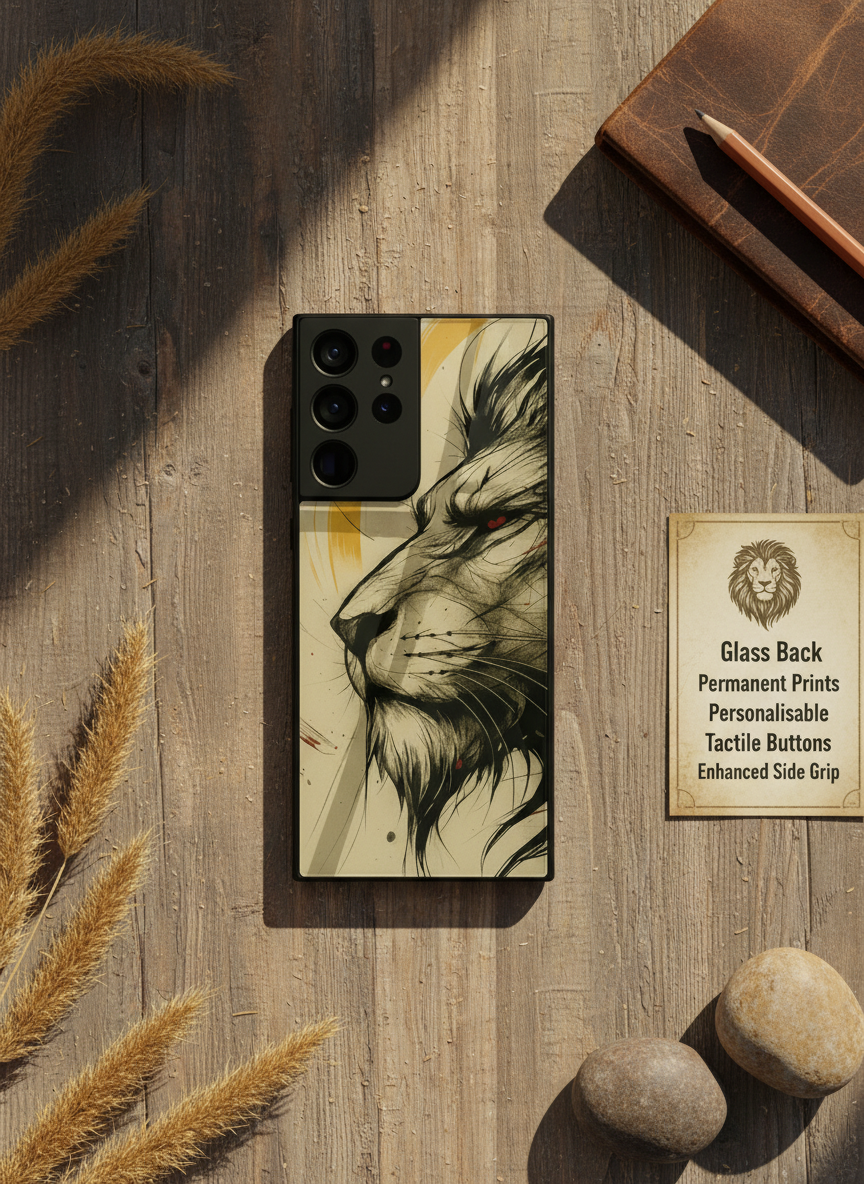 Roar Within Premium Glass Back Cover For Galaxy S, A, M & F Series