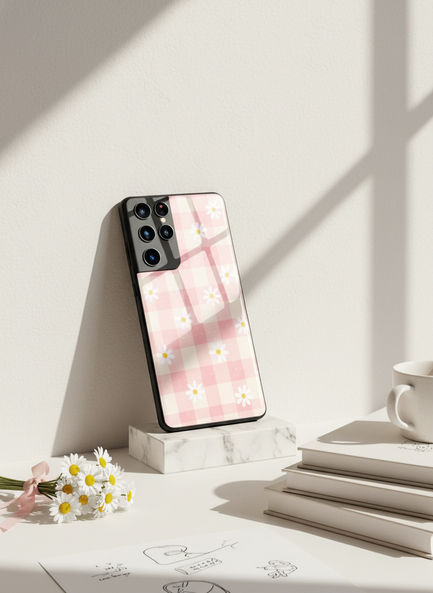 Daisy Bloom Premium Glass Back Cover For Galaxy S, A, M & F Series