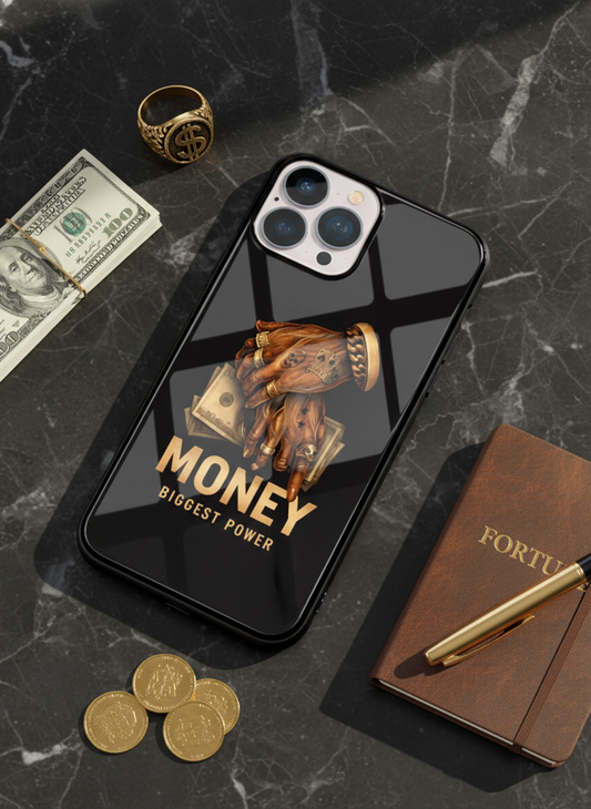 Cash Command Premium Glass Back Cover For iPhone 11-17 Models