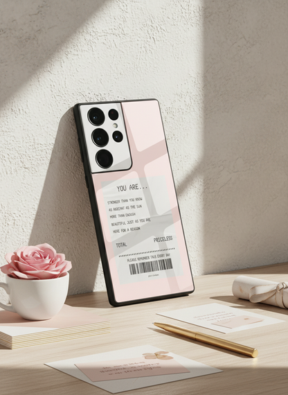 You Are Enough Premium Glass Back Cover For Galaxy S, A, M & F Series