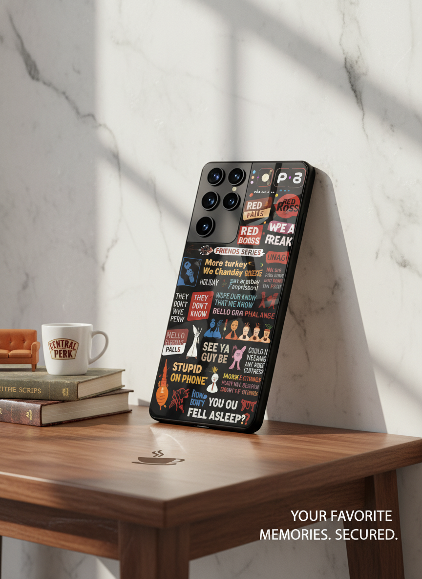 F.R.I.E.N.D.S Premium Glass Back Cover For Galaxy S, A, M & F Series