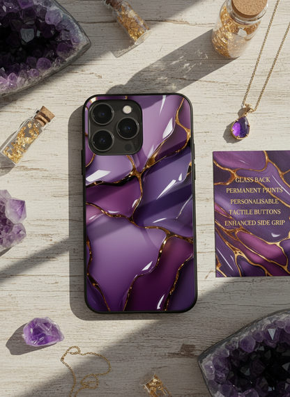 Amethyst Glaze Premium Glass Back Cover For iPhone 11-17 Models