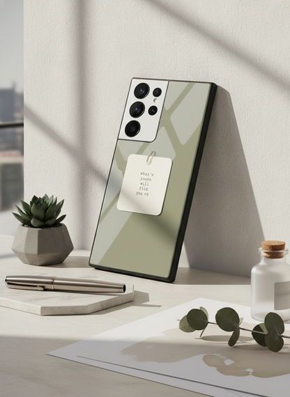 Find You Premium Glass Back Cover For Galaxy S, A, M & F Series
