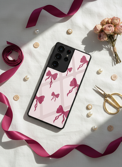 Purple Charm Premium Glass Back Cover For Galaxy S, A, M & F Series