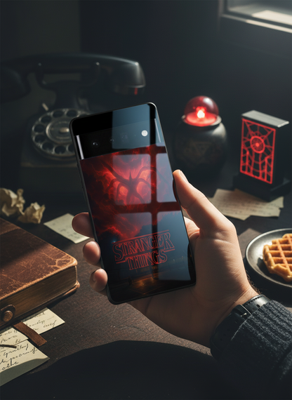 STRANGER THINGS- The Dark Overlord Premium Glass Back Cover For Google Pixel 7,8,9,10 Series