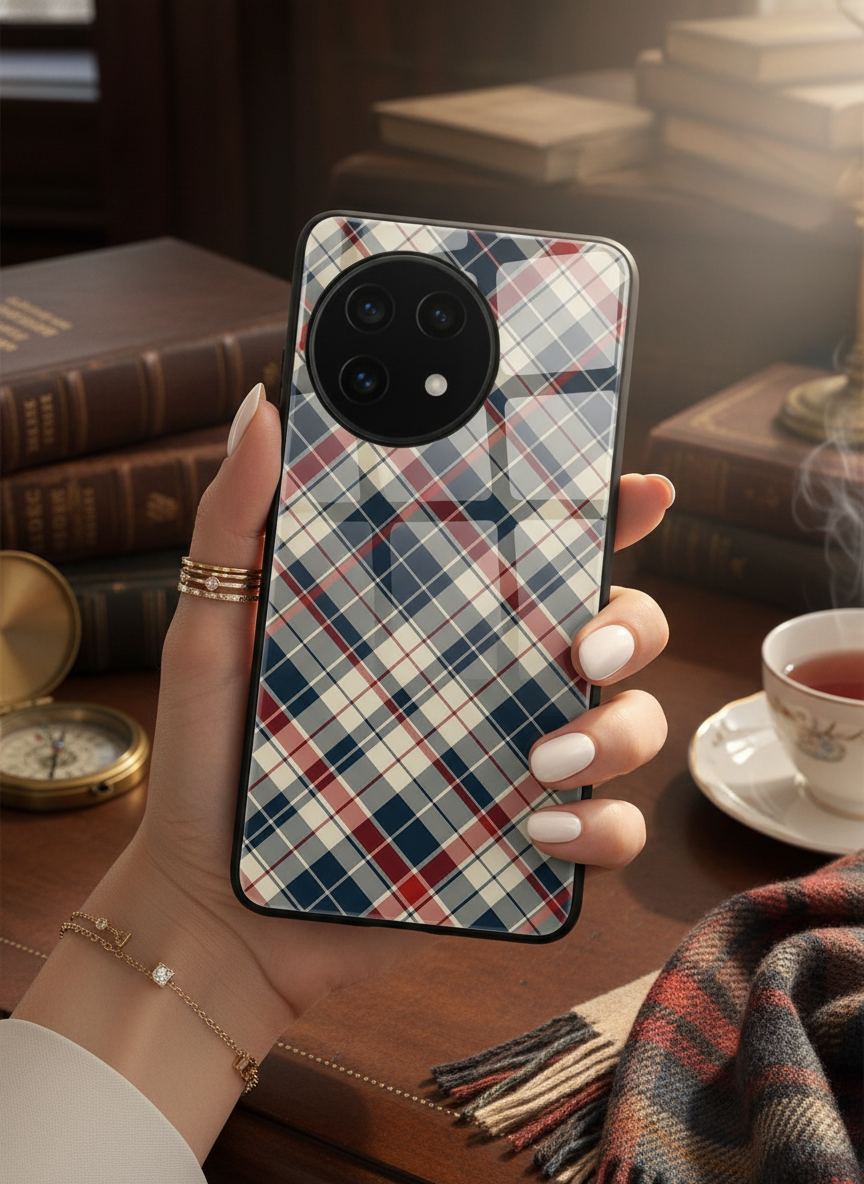 Plaid Perfection Glass Back Cover For One Plus 13, 12, 11, 10, Nord Series