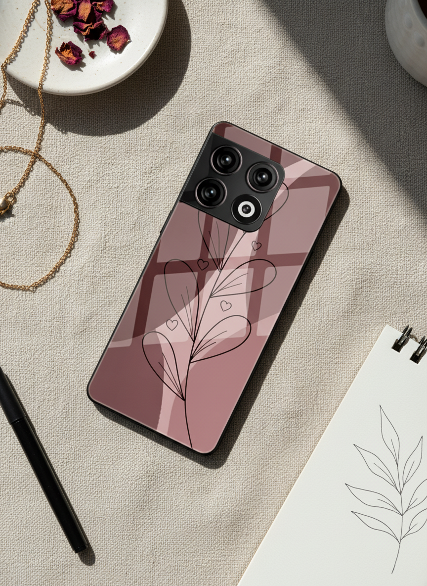 Blushing Petals Premium Glass Back Cover For One Plus 13, 12, 11, 10, Nord Series