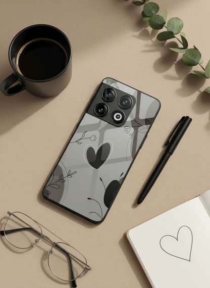 Muted Hearts Glass Back Cover For One Plus 13, 12, 11, 10, Nord Series