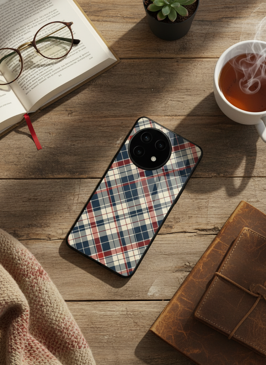 Plaid Perfection Glass Back Cover For One Plus 13, 12, 11, 10, Nord Series