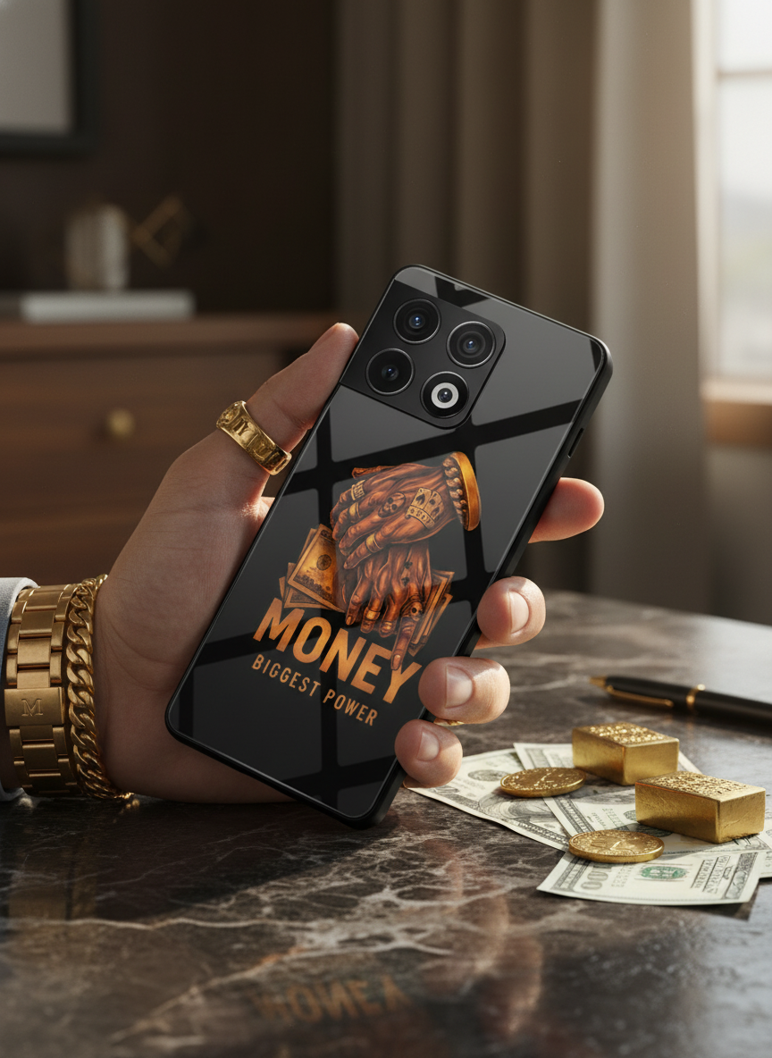 Cash Command Premium Glass Back Cover For One Plus 13, 12, 11, 10, Nord Series