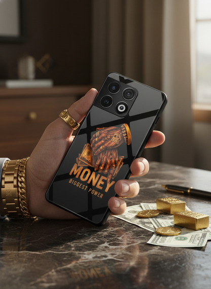 Cash Command Premium Glass Back Cover For One Plus 13, 12, 11, 10, Nord Series