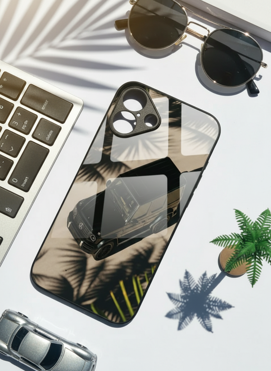 Shadow Drive Premium Glass Back Cover For iPhone 11-17 Models