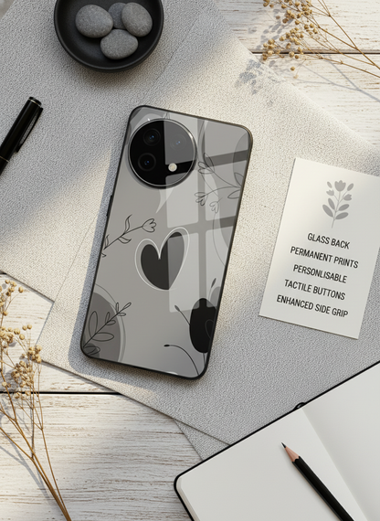 Muted Hearts Glass Back Cover For One Plus 13, 12, 11, 10, Nord Series