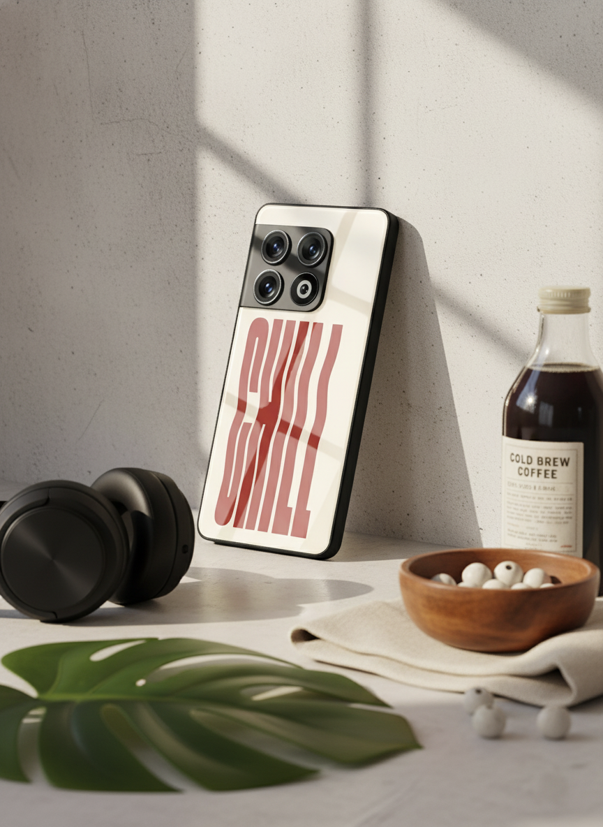 Stay Chill Glass Back Cover For One Plus 13, 12, 11, 10, Nord Series