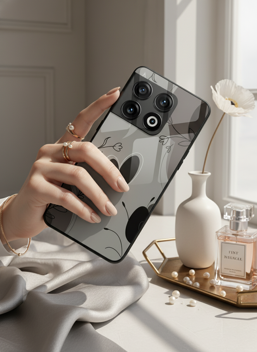 Muted Hearts Glass Back Cover For One Plus 13, 12, 11, 10, Nord Series