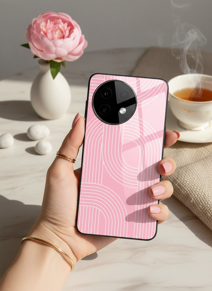 Linear Blush Glass Back Cover For One Plus 13, 12, 11, 10, Nord Series