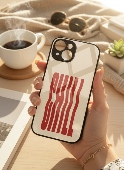 Stay Chill Premium Glass Back Cover For iPhone 11-17 Models