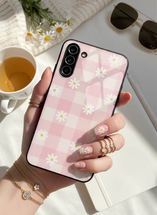 Daisy Bloom Premium Glass Back Cover For Galaxy S, A, M & F Series