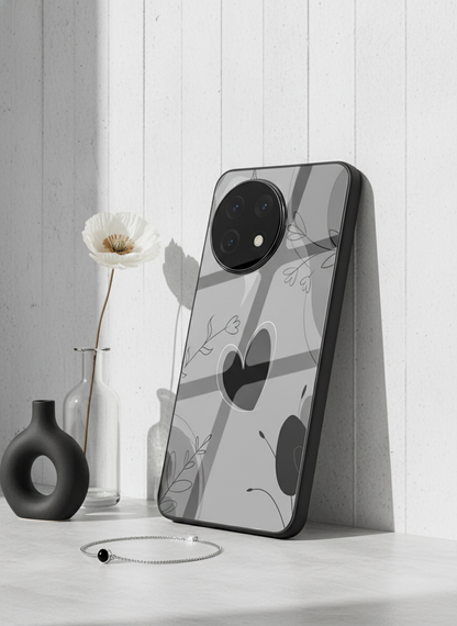 Muted Hearts Glass Back Cover For One Plus 13, 12, 11, 10, Nord Series
