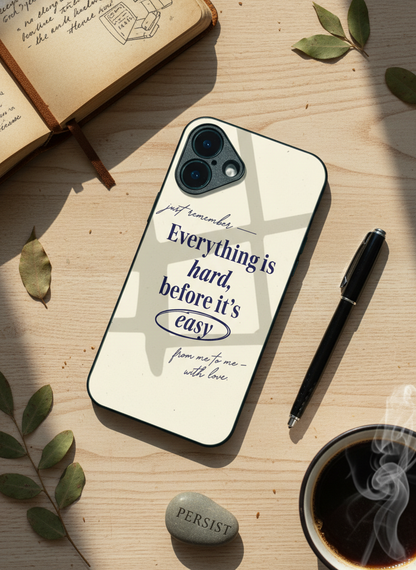 Soft Reminder Premium Glass Back Cover For iPhone 11-17 Models